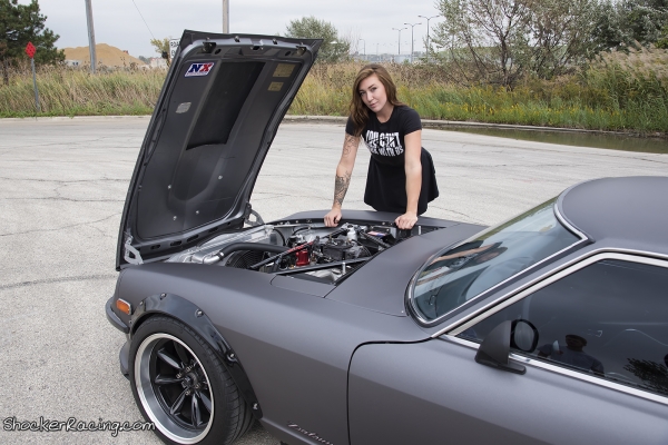 Chloe Harris with a 1976 Datsun 280Z_1