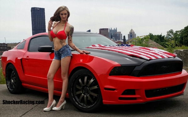 Jaide with Caleb Roach's Mustang for ShockerRacingGirls_8