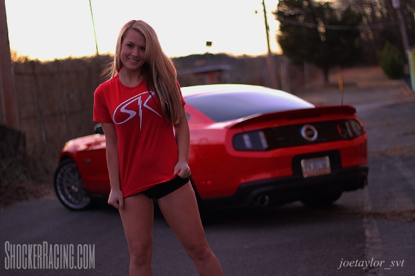 Kaitlyn Macdonald with her 2011 Ford Mustang GT 5.0 for ShockerRacingGirls_6