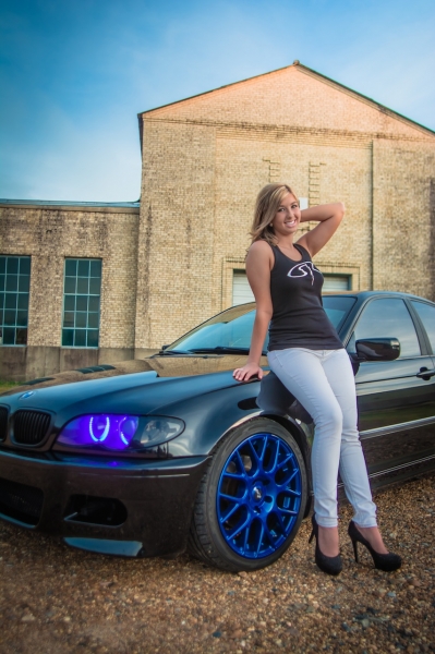 Allison Hoffmann with her BMW 325i