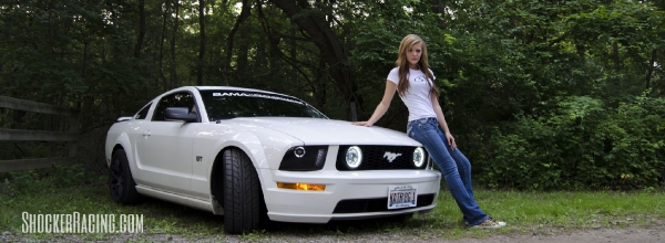 Katie Mizera with her Mustang GT