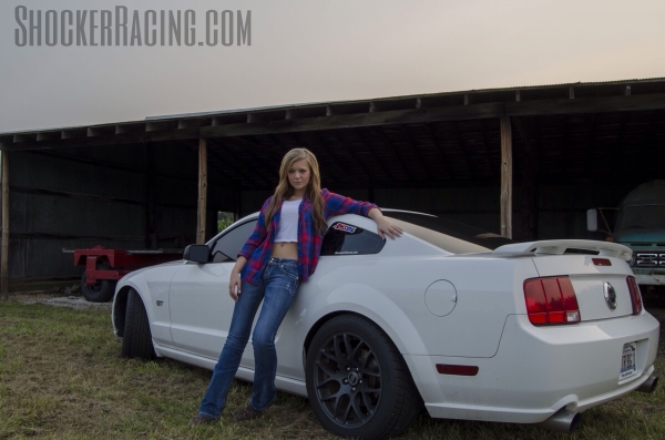 Katie Mizera with her Mustang GT