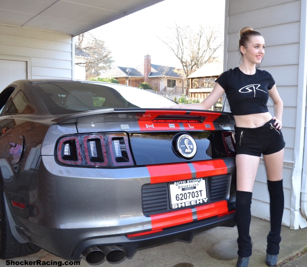 Sam Potter with her 2014 Shelby GT500 for ShockerRacingGirls