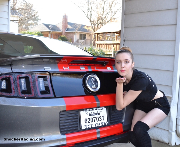 Sam Potter with her 2014 Shelby GT500 for ShockerRacingGirls