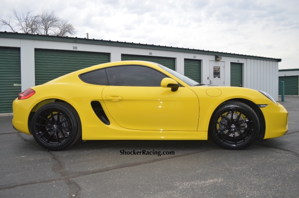 Racing Yellow Porsche Cayman 981 with O.Z. Leggera HLT's_1