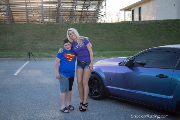 Megan Lyda with her Custom Wrapped Roush Mustang