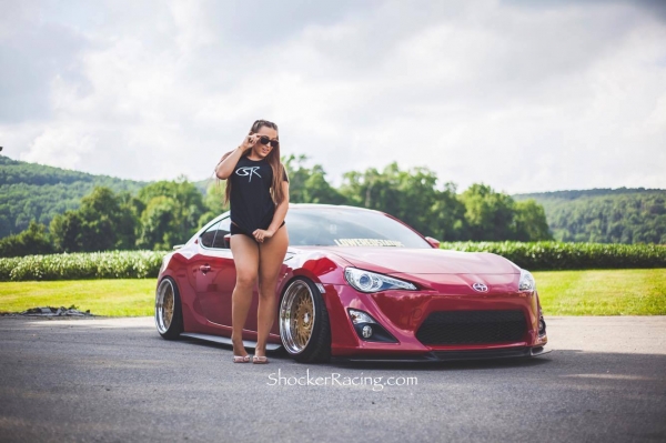 Sammy Marie aka ThatBoostedChick with her Scion FR-S