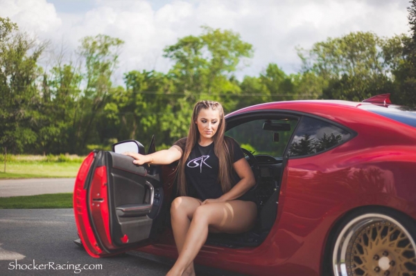 Sammy Marie aka ThatBoostedChick with her Scion FR-S