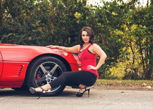 Sammie Jackson with a C4 Corvette for ShockerRacingGirls