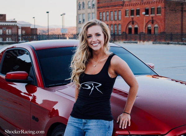 Merihazel Walters for ShockerRacingGirls with her Mustang