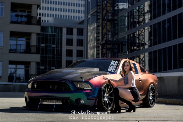 Sarah Senecal for ShockerRacingGirls with Beedo Jas' Mustang