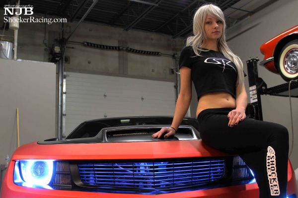 Brenda Lezon with Cory's Camaro SS for ShockerRacingGirls