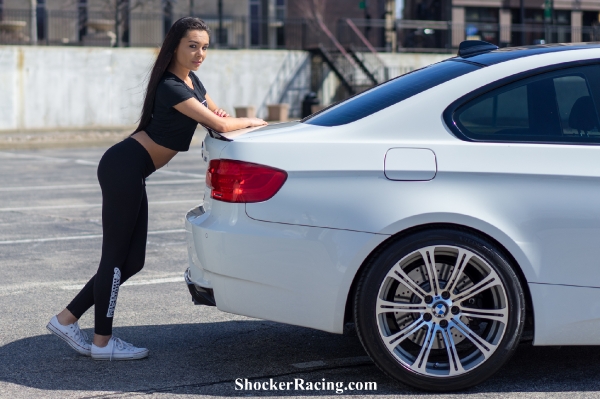 Katelyn Frosolone with an E92 M3