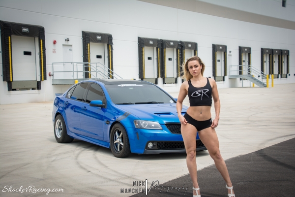 Adriannka with Nick Manchen's G8 GT for ShockerRacingGirls