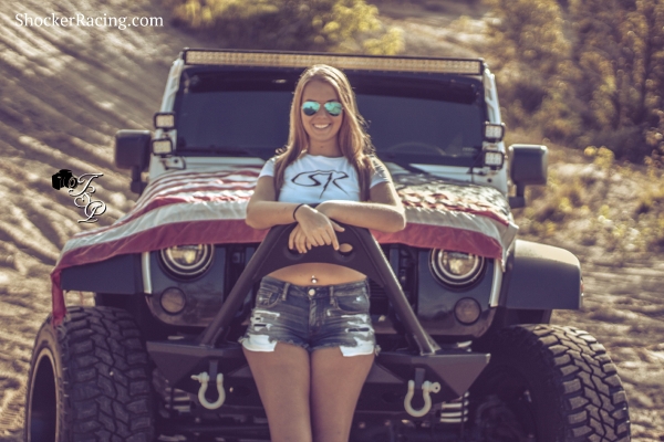 Brianna Kamyszek for ShockerRacing Girls with her Jeep