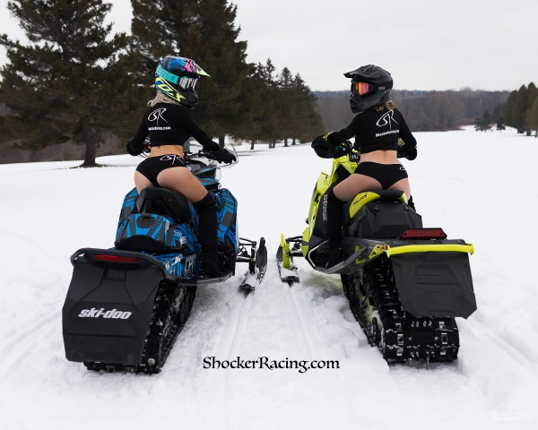 Lam and Courtney Lynn for ShockerRacing Girls with Snowmobiles