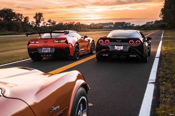 4 Generations of ZR1 Corvettes - C3, C4, C6, C7