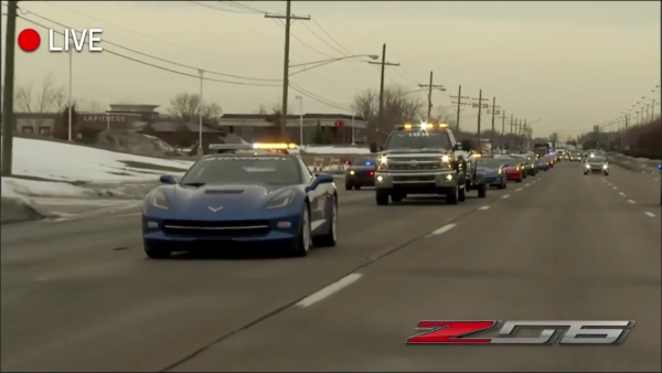 C7 Z06 Being Escorted to the NAIAS in Detroit