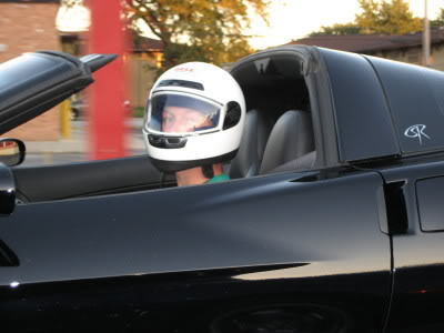 Wearing Helmets on in the Vettes on the Highway_1