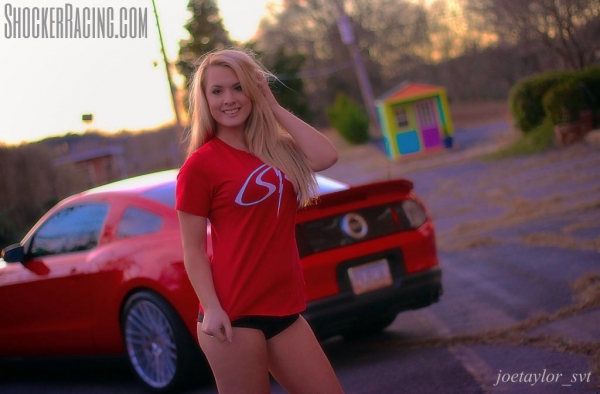 Kaitlyn Macdonald with her 2011 Ford Mustang GT 5.0 for ShockerRacingGirls_8