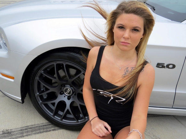 Sarah Sewell for ShockerRacingGirls with her 2014 Ford Mustang GT