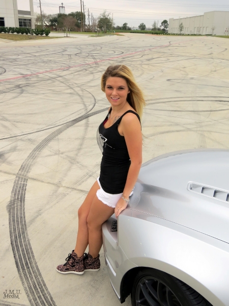 Sarah Sewell for ShockerRacingGirls with her 2014 Ford Mustang GT