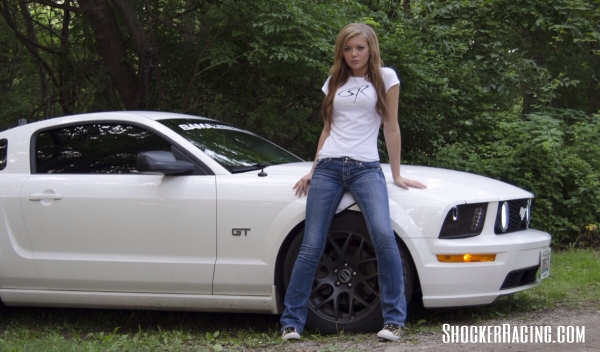 Katie Mizera with her Mustang GT