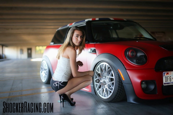 Jamie Salley with her Mini Cooper S