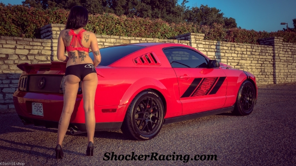 Twyla Dellinger with her 2008 Mustang in Texas
