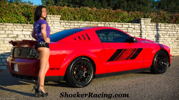 Twyla Dellinger with her 2008 Mustang in Texas