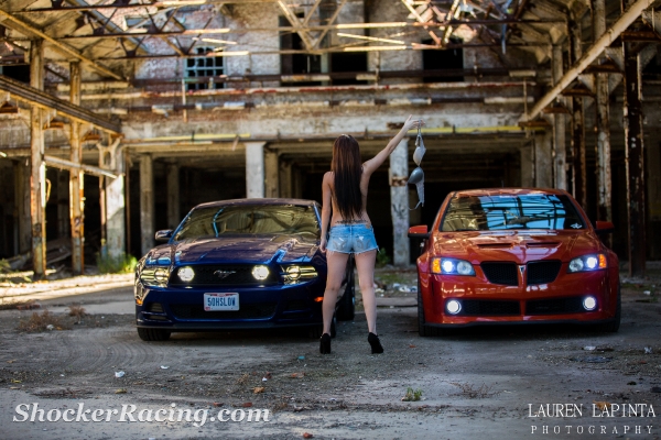 Krysten Brents with her G8 GT and 5.0 Mustang
