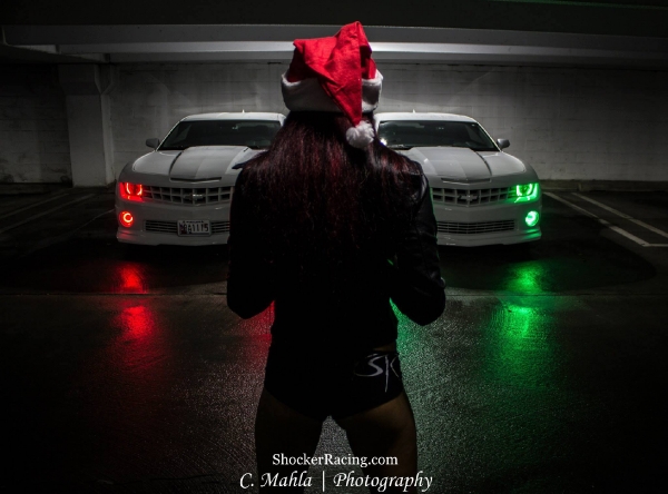 Sarah Osborne is Mrs Claus with her Fifth Gen Camaro