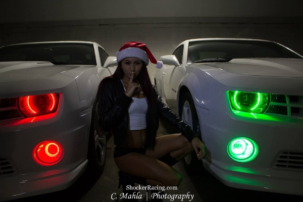 Sarah Osborne is Mrs Claus with her Fifth Gen Camaro