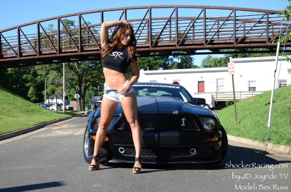 Bex Russ with JD Joyride TV's Shelby Mustang