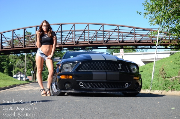 Bex Russ with JD Joyride TV's Shelby Mustang