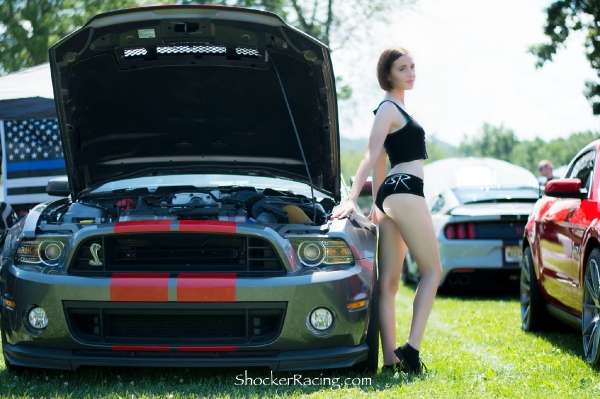 Sam Potter with her 2014 Shelby GT500 for ShockerRacingGirls at AM2016