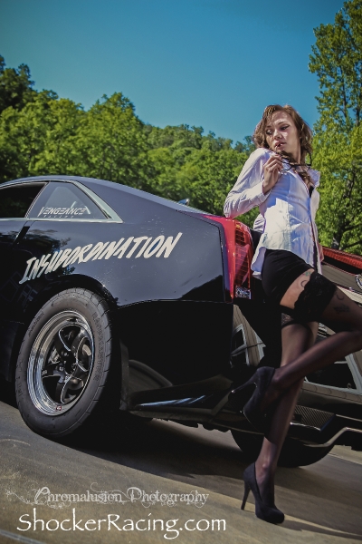 Samantha Lee with the Insubordination Cadillac CTS-V
