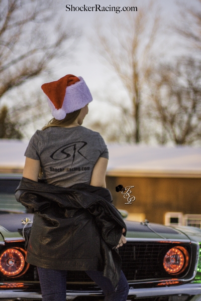 Nicole for ShockerRacingGirls with Tyler Sorget's Mach 1 Mustang