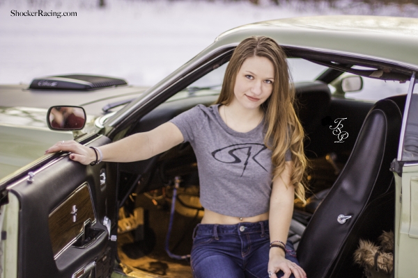 Nicole for ShockerRacingGirls with Tyler Sorget's Mach 1 Mustang