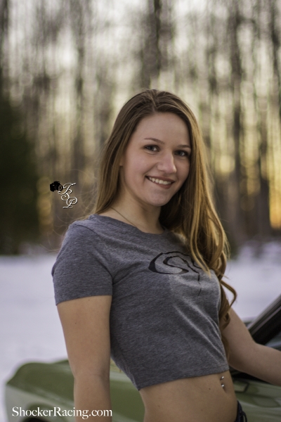 Nicole for ShockerRacingGirls with Tyler Sorget's Mach 1 Mustang