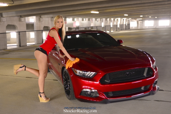 Brittaney Kaufman with her S550 Mustang for ShockerRacingGirls