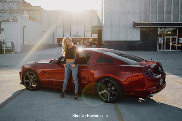 Merihazel Walters for ShockerRacingGirls with her Mustang