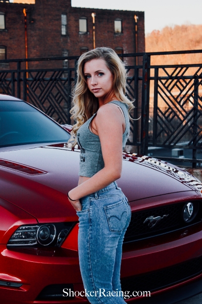 Merihazel Walters for ShockerRacingGirls with her Mustang