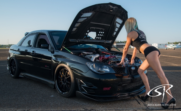 Katie Blaze with Dillon Rath's Subaru STI - Photos by Christ Auditore