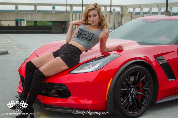 Sarah Senecal with a C7 Z06 for ShockerRacingGirls