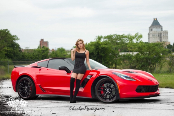 Sarah Senecal with a C7 Z06 for ShockerRacingGirls