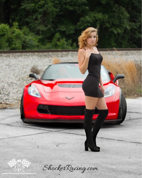 Sarah Senecal with a C7 Z06 for ShockerRacingGirls