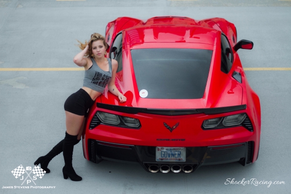 Sarah Senecal with a C7 Z06 for ShockerRacingGirls