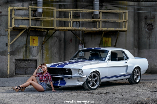 Bex Russ Model with Tiffany Dockery's 1968 Shelby Mustang