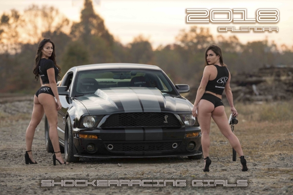 Bex Russ and Bianca Owens with JD Joyride TV for the ShockerRacing Calendar Cover Shoot
